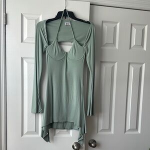 Sage Green Long Sleeve Dress